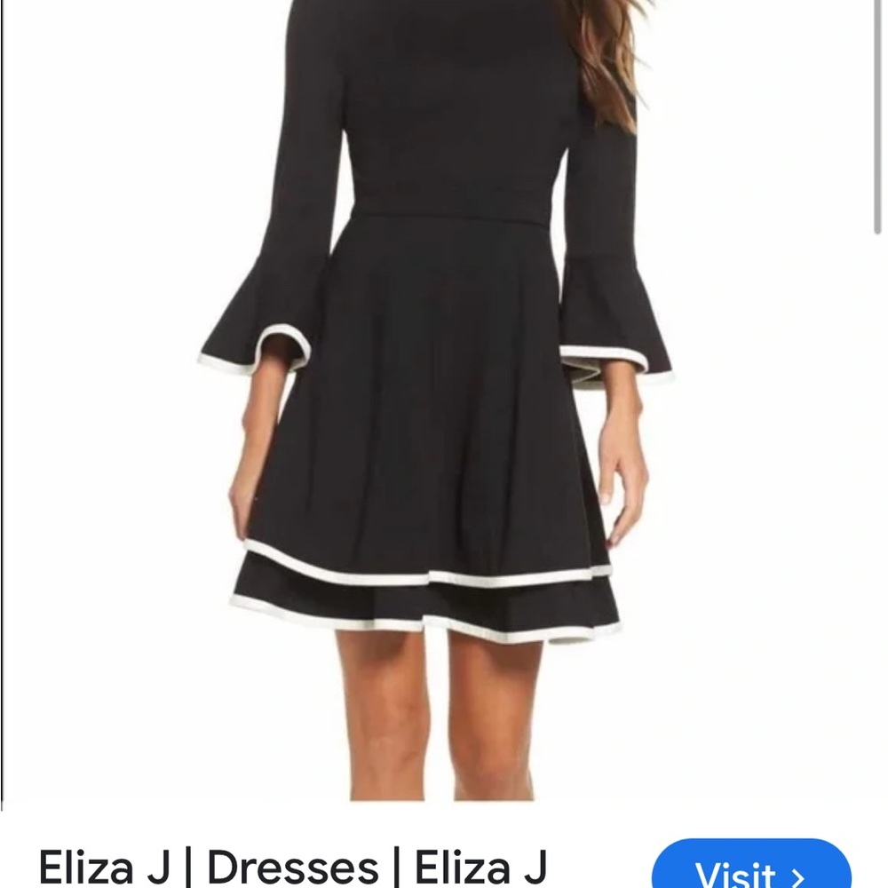 Eliza J Black Dress with White Accents